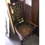 A 19th century Lancashire spindle back low chair Please note, lots 1-1000 are not available for live
