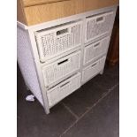 A storage drawers set with cane drawers Please note, lots 1-1000 are not available for live