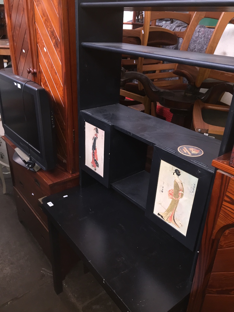 A Japanese style desk/dresser Please note, lots 1-1000 are not available for live bidding on the-