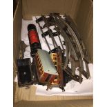 A Hornby o gauge tinplate toy trainset Please note, lots 1-1000 are not available for live bidding