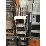 2 sets of wooden stepladders. Please note, lots 1-1000 are not available for live bidding on the-