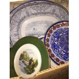 Box of platters and plates Please note, lots 1-1000 are not available for live bidding on the-