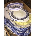 Box of Victortian and other pottery platters and plates Please note, lots 1-1000 are not available