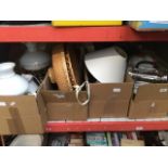 4 boxes of misc household items and table lamps Please note, lots 1-1000 are not available for