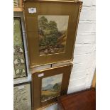 T. Raymond, a pair of river landscape watercolours, both signed lower right, 26cm x 19cm each,