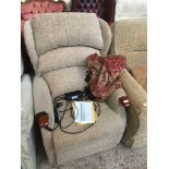 A Celebrity electric remote controlled rise and recline armchair from Stokers Please note, lots 1-