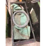 A wooden riggers box containing cable, clamps, chain, rigging equipment, etc. Please note, lots 1-