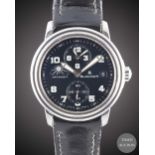 A GENTLEMAN'S STAINLESS STEEL BLANCPAIN LEMAN DAY & NIGHT DUAL TIME ZONE WRIST WATCH CIRCA 2001,