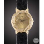 A LARGE SIZE 18K SOLID GOLD & DIAMOND ETOILE WRIST WATCH CIRCA 1990s Movement: Quartz. Case: