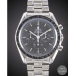 A GENTLEMAN'S STAINLESS STEEL OMEGA SPEEDMASTER PROFESSIONAL CHRONOGRAPH BRACELET WATCH DATED