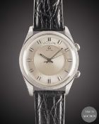 A GENTLEMAN'S STAINLESS STEEL LECOULTRE MEMOVOX ALARM WRIST WATCH CIRCA 1960s Movement: Manual wind,