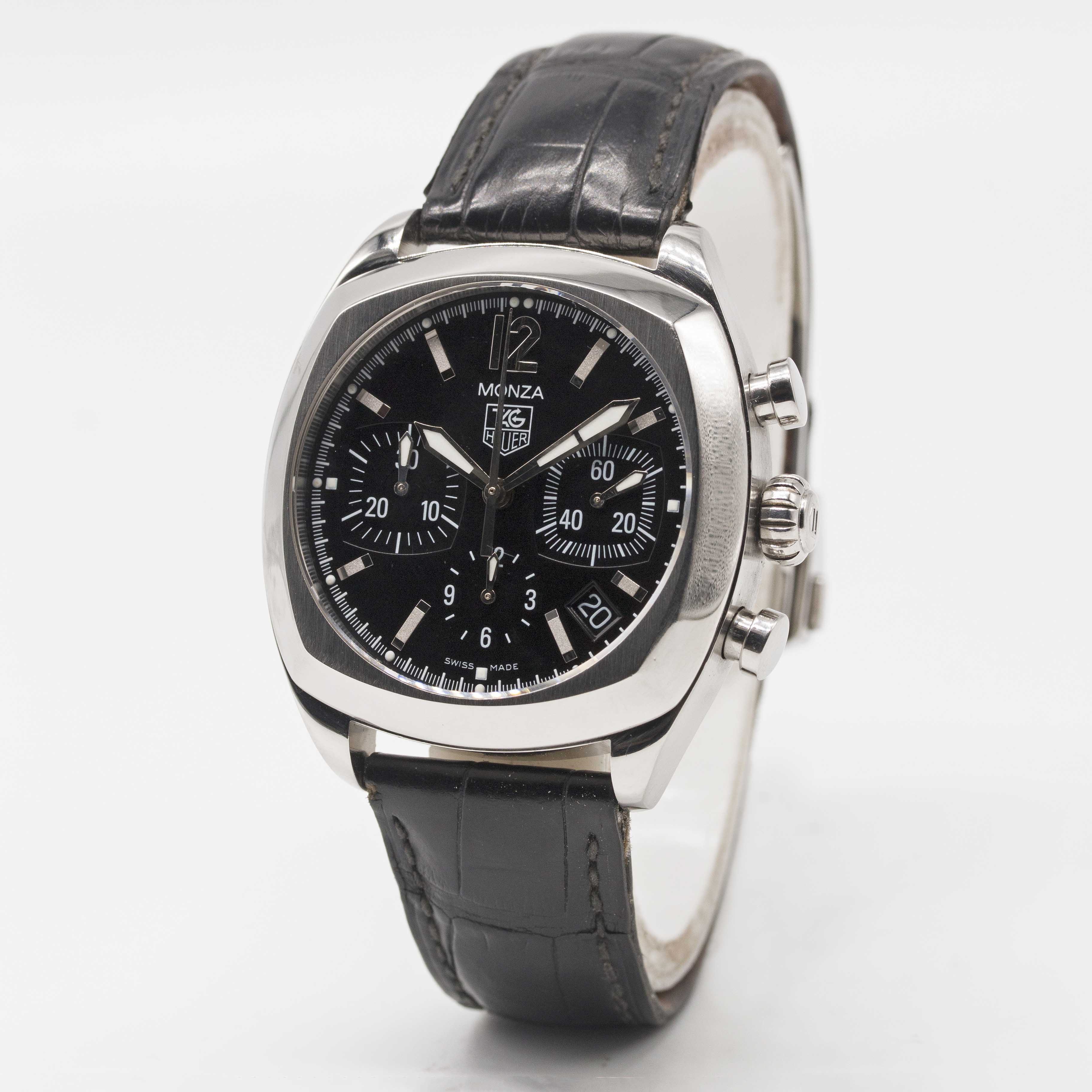 A GENTLEMAN'S STAINLESS STEEL TAG HEUER MONZA CHRONOGRAPH WRIST WATCH CIRCA 2005, REF. CR2113-0 WITH - Image 3 of 6