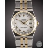 A GENTLEMAN'S STEEL & GOLD ROLEX OYSTERQUARTZ DATEJUST BRACELET WATCH CIRCA 1979, REF. 17013 WITH