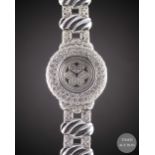 A LADIES 18K SOLID WHITE GOLD & DIAMOND THE ROYAL DIAMOND BRACELET WATCH CIRCA 1990s WITH ORIGINAL