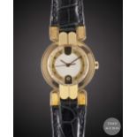 A LADIES 18K SOLID GOLD HARRY WINSTON WRIST WATCH CIRCA 1990s Movement: Quartz. Case: Diameter