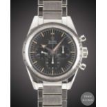 A GENTLEMAN'S STAINLESS STEEL OMEGA SPEEDMASTER '57 TRIBUTE CHRONOGRAPH BRACELET WATCH DATED 2017,