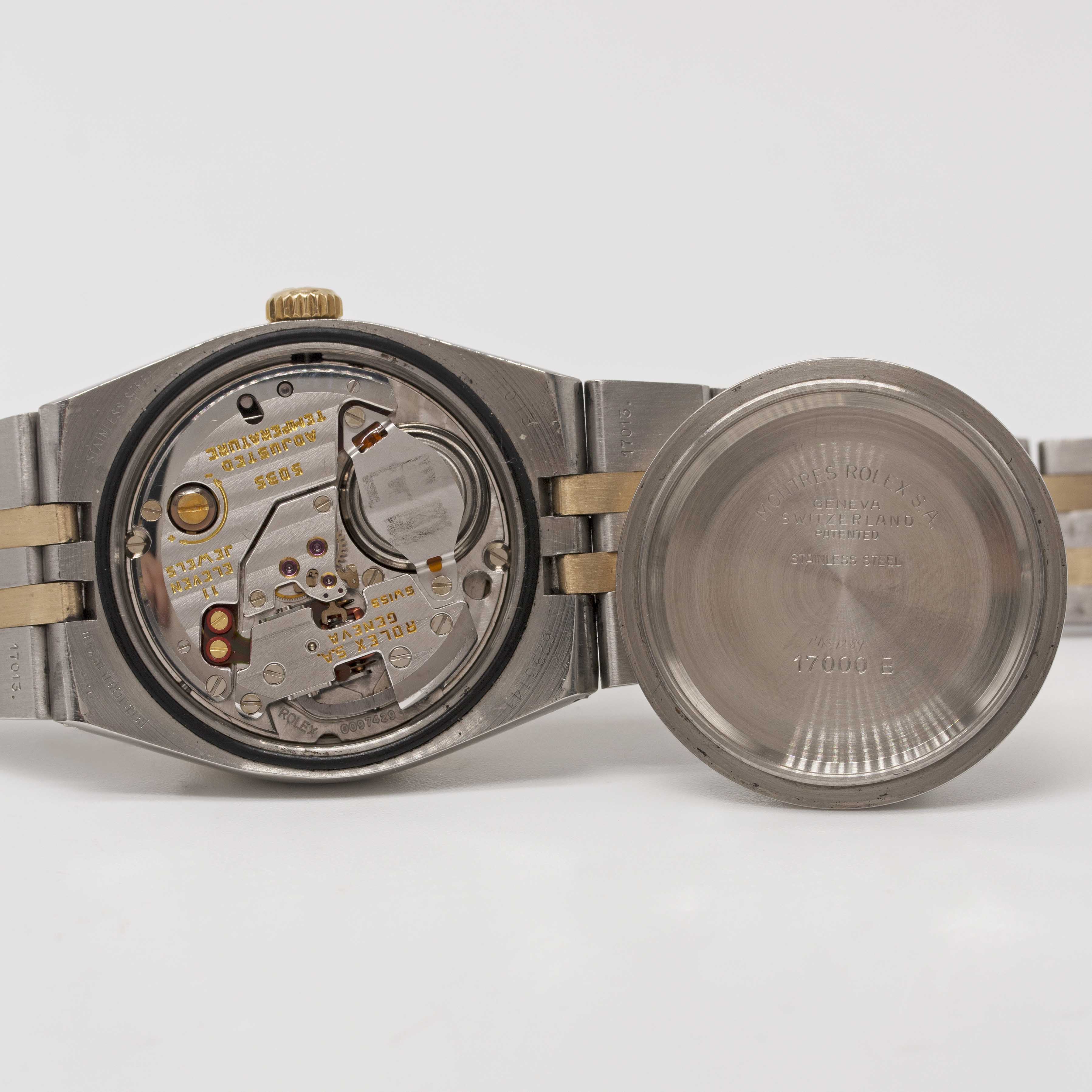 A GENTLEMAN'S STEEL & GOLD ROLEX OYSTERQUARTZ DATEJUST BRACELET WATCH CIRCA 1979, REF. 17013 WITH - Image 7 of 9