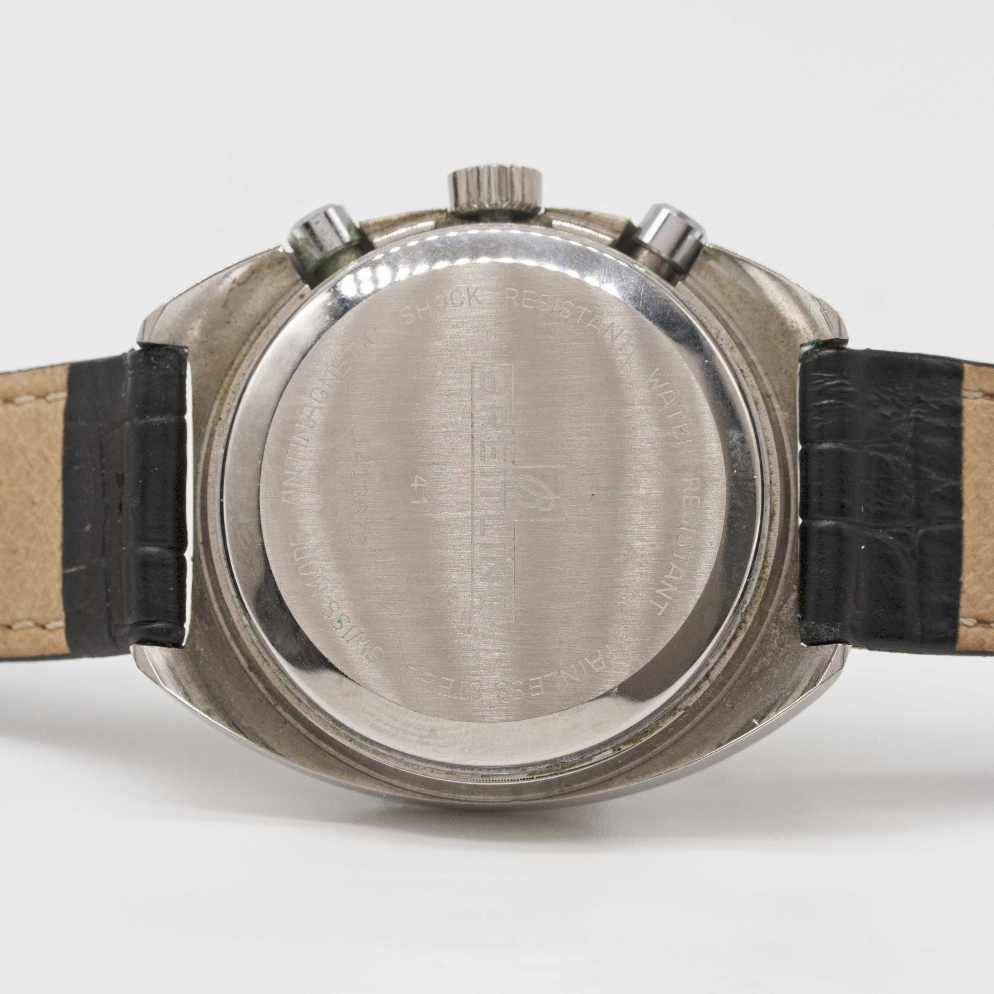 A GENTLEMAN'S STAINLESS STEEL BREITLING GENEVE "LONG PLAYING" CHRONOGRAPH WRIST WATCH CIRCA 1973, - Image 5 of 6