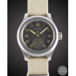 A GENTLEMAN'S STAINLESS STEEL BRITISH MILITARY CYMA W.W.W. WRIST WATCH CIRCA 1945, PART OF THE "