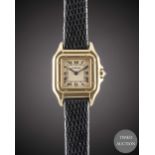 A LADIES 18K SOLID GOLD CARTIER PANTHERE WRIST WATCH CIRCA 1990s Movement: Quartz, signed Cartier.