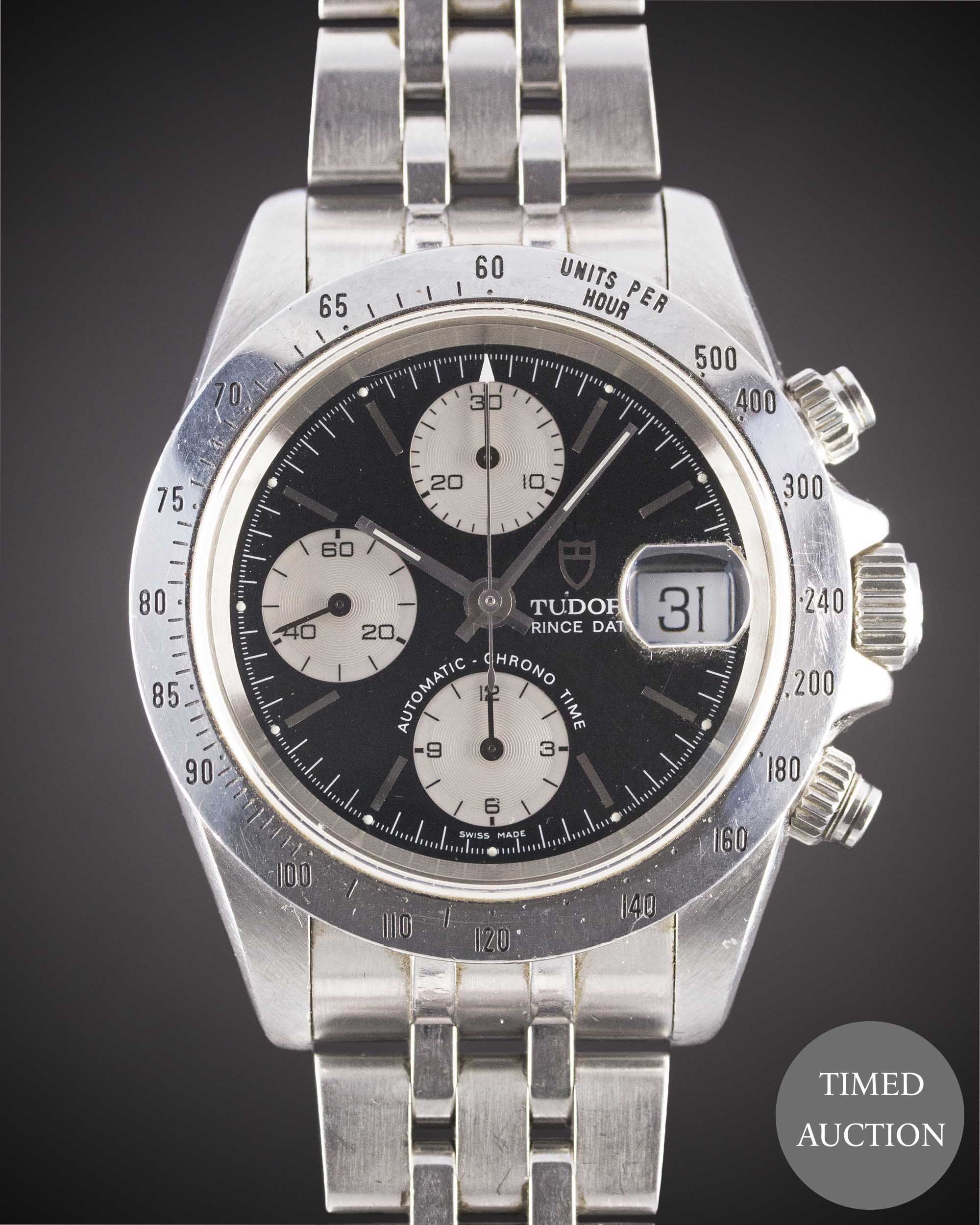 A GENTLEMAN'S STAINLESS STEEL ROLEX TUDOR PRINCE DATE AUTOMATIC CHRONO TIME CHRONOGRAPH BRACELET