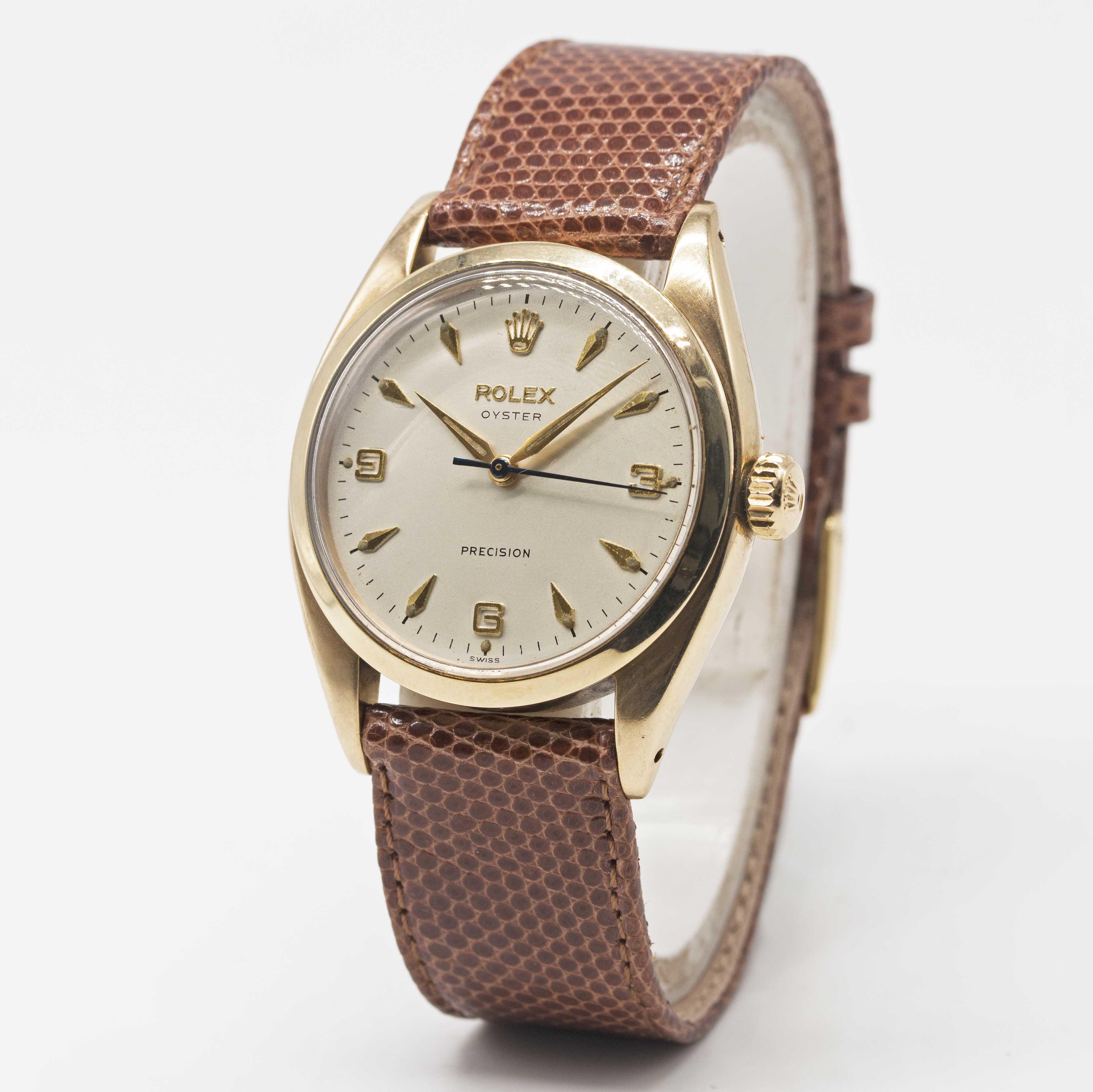 A GENTLEMAN'S 9CT SOLID GOLD ROLEX OYSTER PRECISION WRIST WATCH CIRCA 1959, REF. 6426 WITH 3-6-9 " - Image 3 of 8