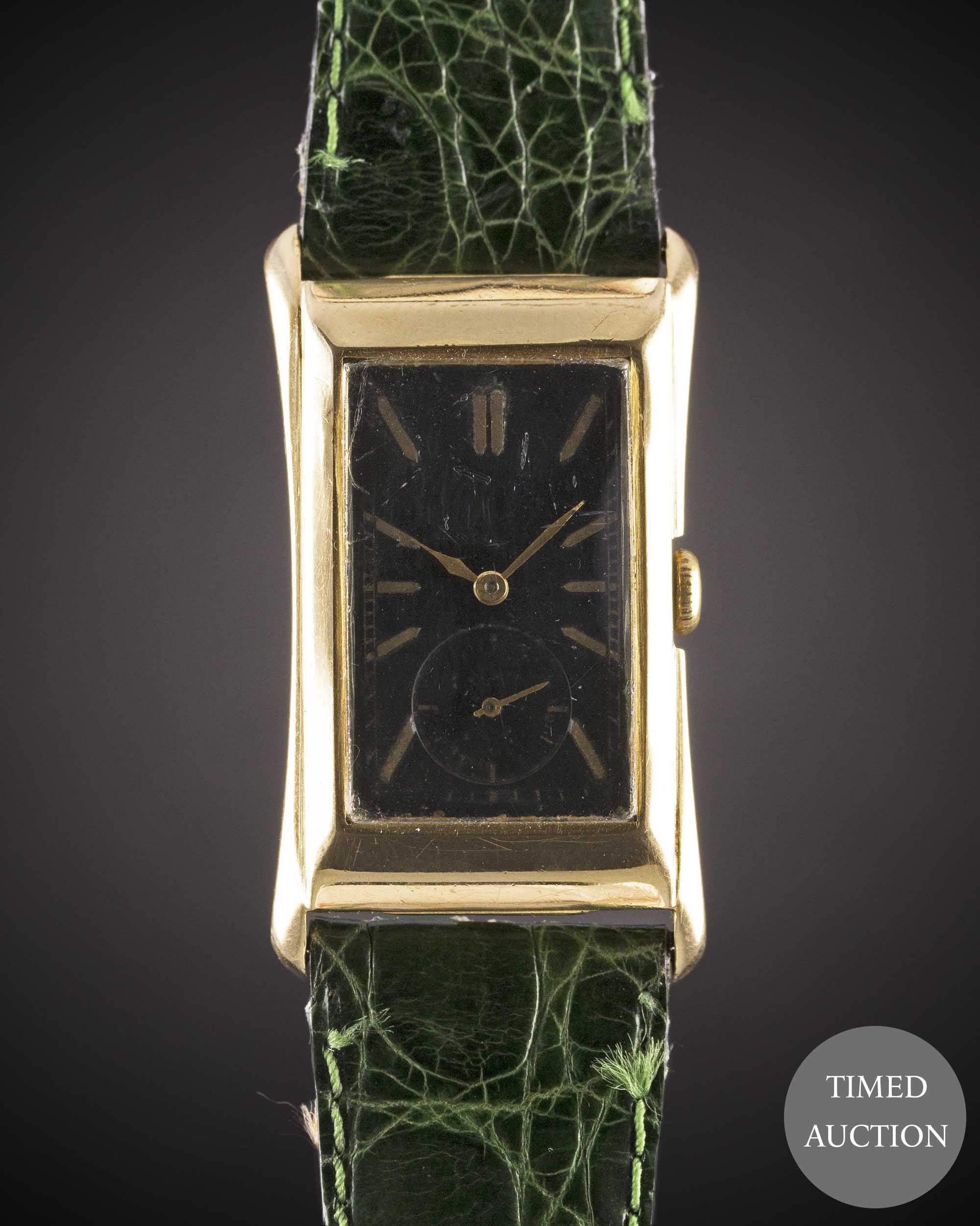 A GENTLEMAN'S 18K SOLID GOLD ROLEX BRANCARD "PRINCE" RECTANGULAR WRIST WATCH CIRCA 1937, REF. 2771