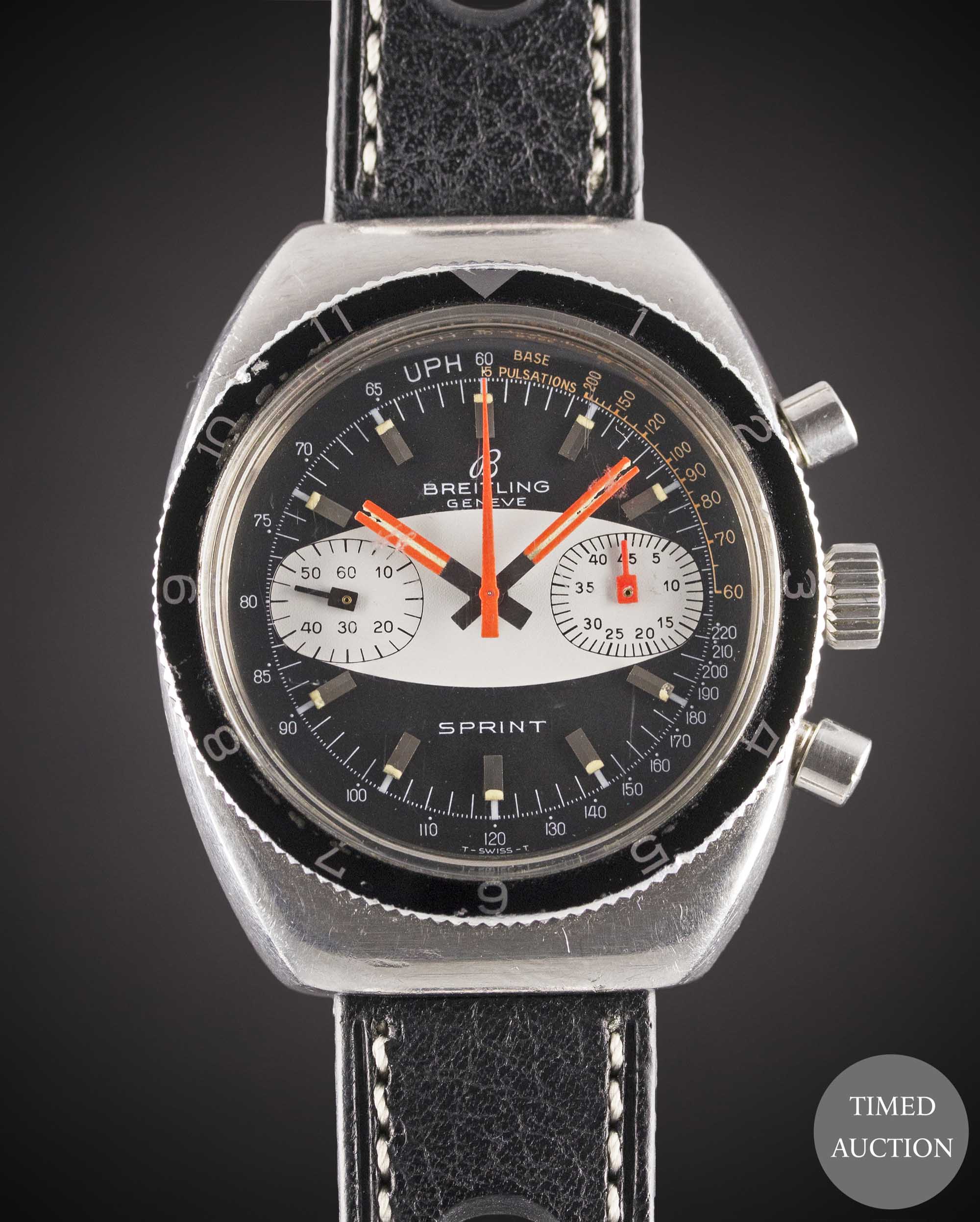 A GENTLEMAN'S STAINLESS STEEL BREITLING SPRINT CHRONOGRAPH WRIST WATCH CIRCA 1970, REF. 2122 WITH "