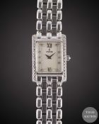 A LADIES 18K SOLID WHITE GOLD & DIAMOND CONCORD BRACELET WATCH CIRCA 1990s, REF. 61-25-665 WITH