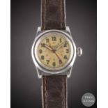 A GENTLEMAN'S SIZE STAINLESS STEEL OYSTER RALEIGH WRIST WATCH CIRCA 1940, WITH 24 HOUR DIAL