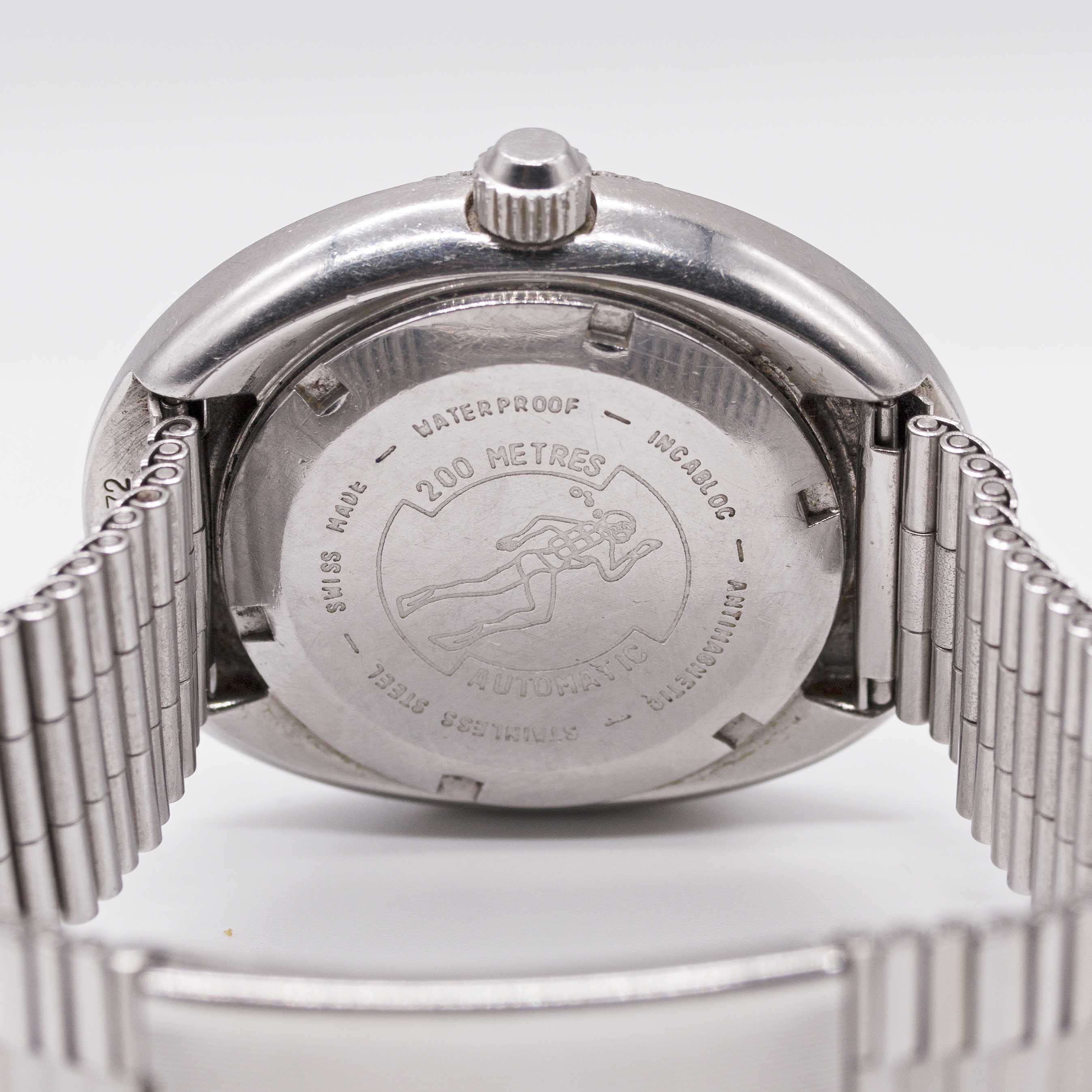 A GENTLEMAN'S STAINLESS STEEL MONDAINE AUTOMATIC DIVERS BRACELET WATCH CIRCA 1970, WITH "SERPENT" - Image 5 of 7