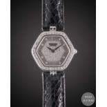 A LADIES 18K SOLID WHITE GOLD & DIAMOND MONTEGA WRIST WATCH CIRCA 1990s, WITH ORIGINAL DIAMOND SET