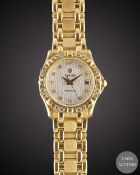 A LADIES 18K SOLID YELLOW GOLD & DIAMOND CONCORD SARATOGA SL BRACELET WATCH CIRCA 1990s, REF. 51-