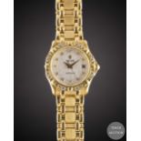 A LADIES 18K SOLID YELLOW GOLD & DIAMOND CONCORD SARATOGA SL BRACELET WATCH CIRCA 1990s, REF. 51-