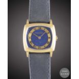 AN 18K SOLID YELLOW GOLD JAEGER LECOULTRE WRIST WATCH CIRCA 1970s, REF. 9032 WITH LAPIS LAZULI