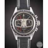 A GENTLEMAN'S STAINLESS STEEL LEJOUR RALLY CHRONOGRAPH WRIST WATCH CIRCA 1969 Movement: 17J,