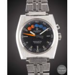 A GENTLEMAN'S STAINLESS STEEL AQUASTAR REGATE AUTOMATIC YACHTING BRACELET WATCH CIRCA 1970s, WITH