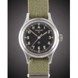 A GENTLEMAN'S STAINLESS STEEL BRITISH MILITARY HAMILTON RAF PILOTS WRIST WATCH CIRCA 1960s Movement: