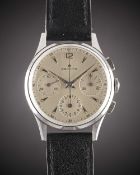 A GENTLEMAN'S STAINLESS STEEL ZENITH CHRONOGRAPH WRIST WATCH CIRCA 1960, WITH CAL. 156H MOVEMENT