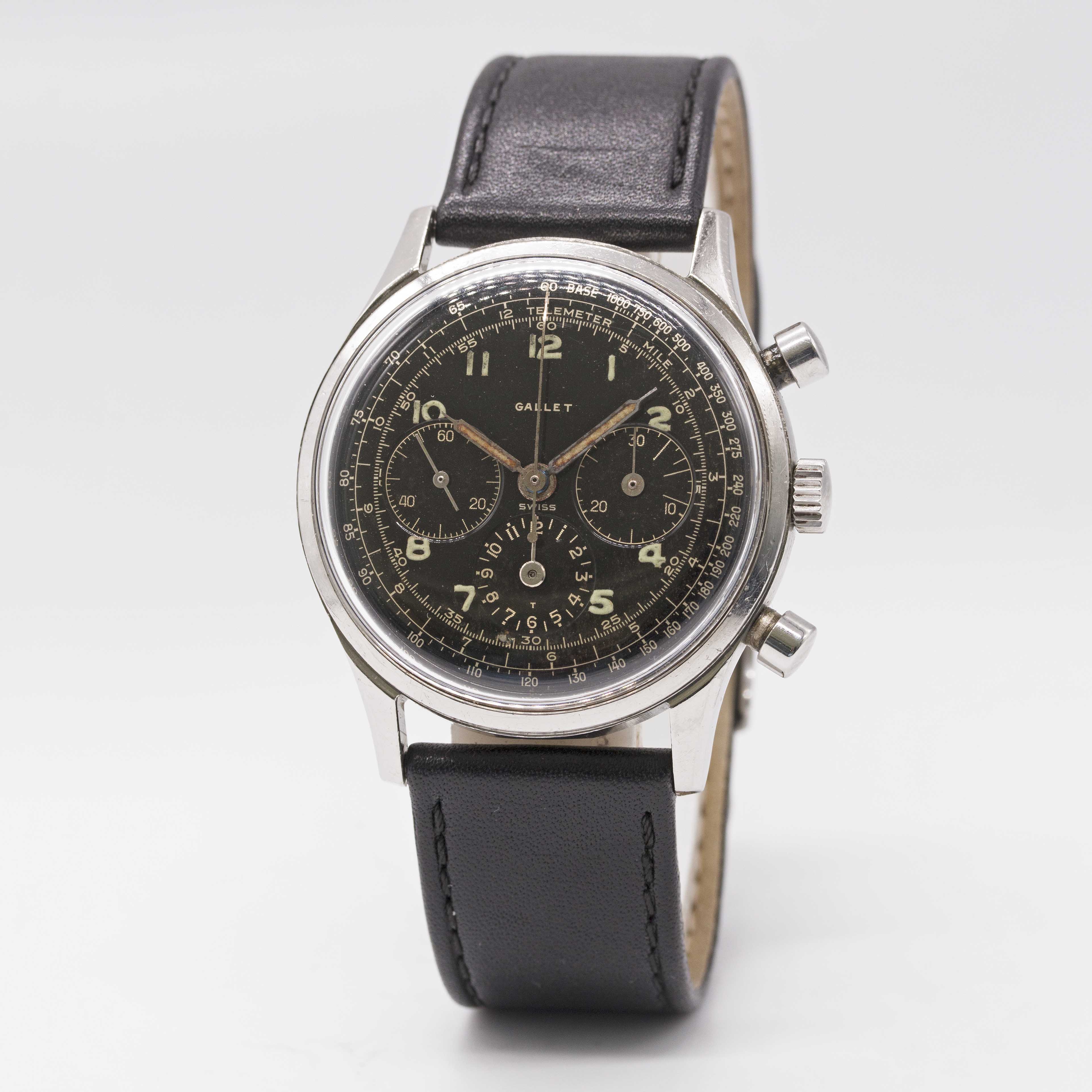 A GENTLEMAN'S LARGE SIZE STAINLESS STEEL GALLET MULTICHRON 12 "JIM CLARK" CHRONOGRAPH WRIST WATCH - Image 5 of 10
