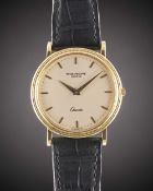 A GENTLEMAN'S 18K SOLID YELLOW GOLD PATEK PHILIPPE CALATRAVA WRIST WATCH DATED 1984, REF. 3744