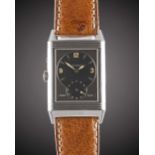 A GENTLEMAN'S STAINLESS STEEL JAEGER LECOULTRE REVERSO DUOFACE NIGHT & DAY WRIST WATCH DATED 1996,