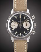 A GENTLEMAN'S STAINLESS STEEL ZENITH CHRONOGRAPH WRIST WATCH CIRCA 1970, REF. A278 WITH "REVERSE