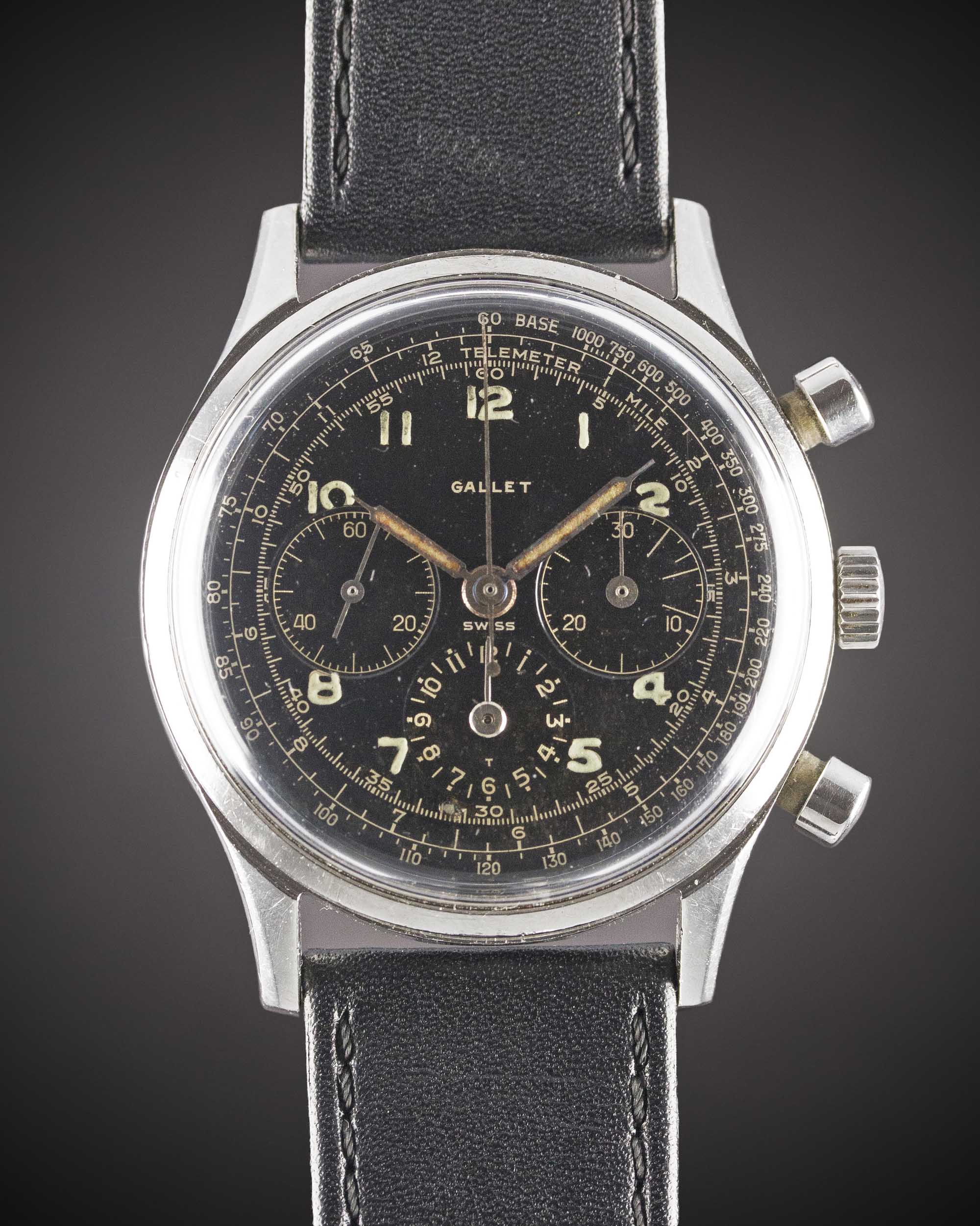 A GENTLEMAN'S LARGE SIZE STAINLESS STEEL GALLET MULTICHRON 12 "JIM CLARK" CHRONOGRAPH WRIST WATCH - Image 2 of 10