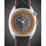 A GENTLEMAN'S STAINLESS STEEL GLYCINE AIRMAN SST "PUMPKIN" 24 HOUR AUTOMATIC WRIST WATCH CIRCA