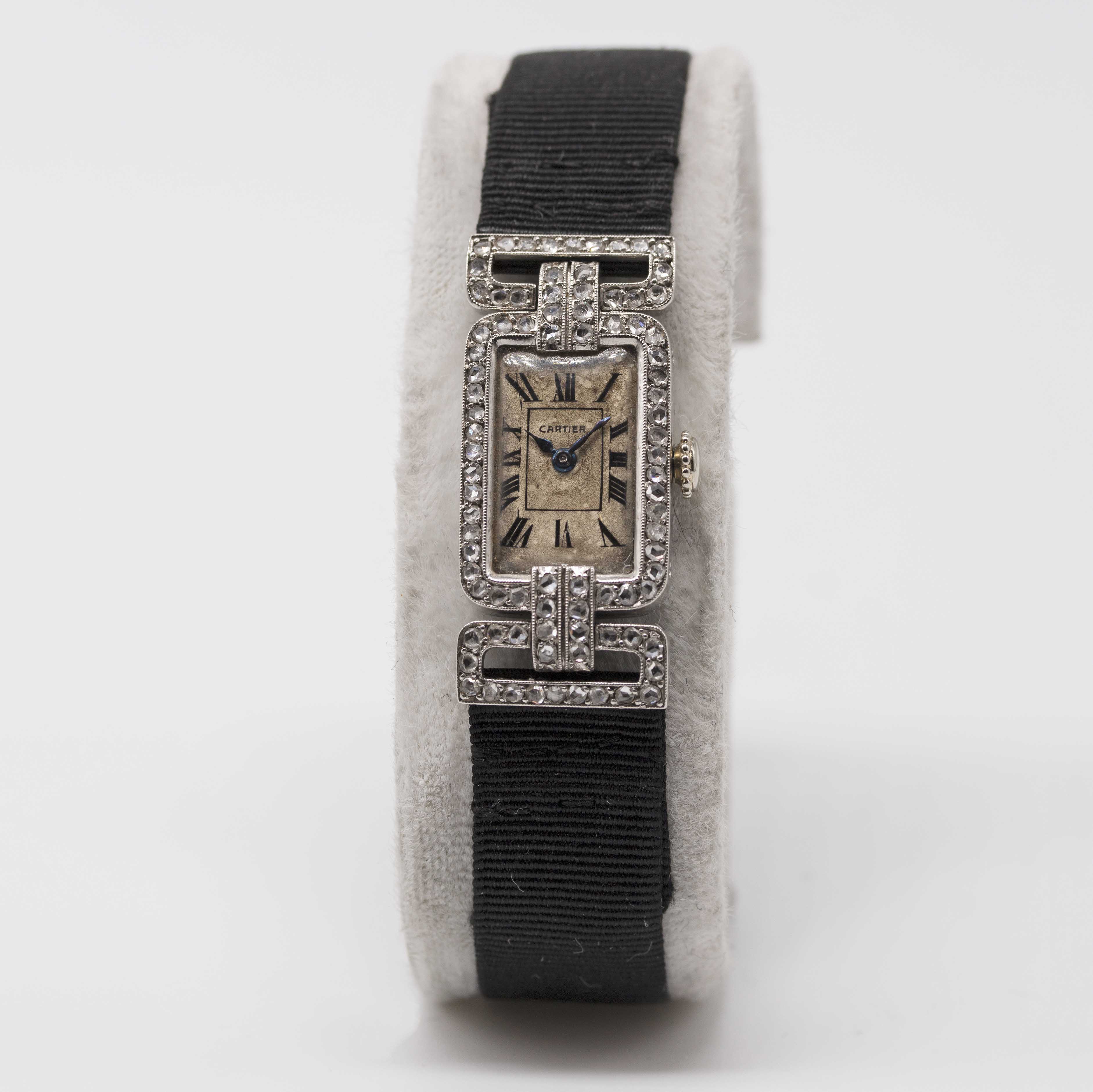 A RARE LADIES PLATINUM & DIAMOND CARTIER COCKTAIL WATCH CIRCA 1920s Movement: 19J, manual wind, - Image 2 of 11