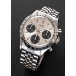 A RARE GENTLEMAN'S STAINLESS STEEL ROLEX COSMOGRAPH DAYTONA BRACELET WATCH CIRCA 1970, REF. 6262