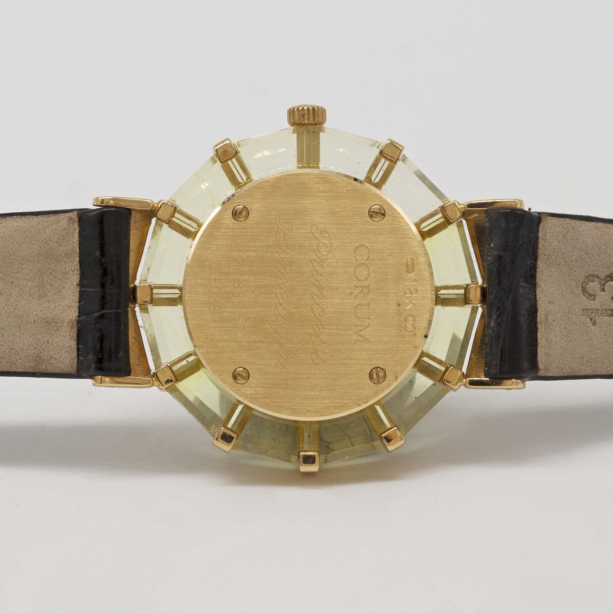 A LADIES 18K SOLID GOLD, DIAMOND & YELLOW CRYSTAL CORUM PRINCESS LIMELIGHT WRIST WATCH CIRCA - Image 6 of 9