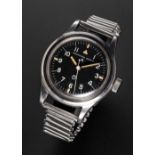 A GENTLEMAN'S STAINLESS STEEL BRITISH MILITARY IWC MARK 11 RAF PILOTS BRACELET WATCH DATED 1951