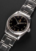 AN EXTREMELY RARE GENTLEMAN'S STAINLESS STEEL ROLEX OYSTER BRACELET WATCH CIRCA 1963, REF. 6430 WITH